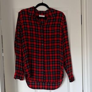 Equipment Red and Black Plaid Shirt
